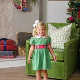 The Beaufort Bonnet Company TBBC Cindy Lou Velveteen Sash Dress - KKG/Wilson Pier Plaid