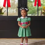 The Beaufort Bonnet Company TBBC Cindy Lou Velveteen Sash Dress - KKG/Wilson Pier Plaid