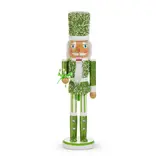 Raz Imports 15.75" Green Glittered Nutcracker