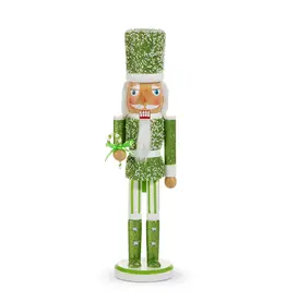 Raz Imports 15.75" Green Glittered Nutcracker