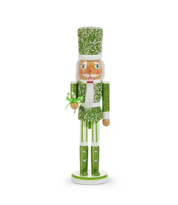 Raz Imports 15.75" Green Glittered Nutcracker