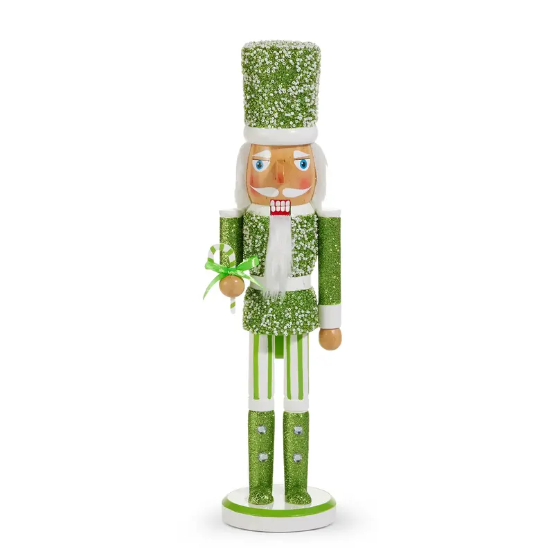 Raz Imports 15.75" Green Glittered Nutcracker