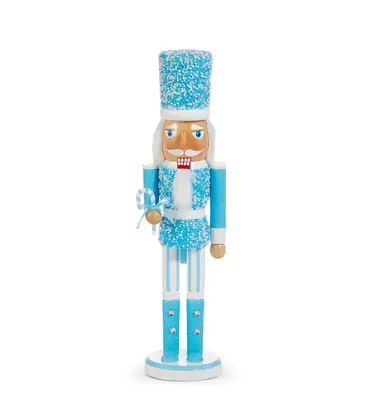 Raz Imports 15.75" Blue Glittered Nutcracker