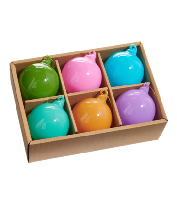 Raz Imports Box Set of Opaque Blown Glass Ball Ornaments