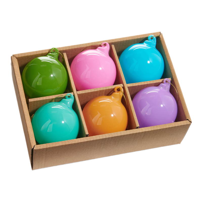 Raz Imports Box Set of Opaque Blown Glass Ball Ornaments