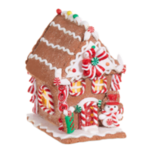 Raz Imports 5.5" Lighted Gingerbread House - Snowman
