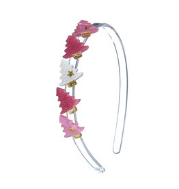 Lilies & Roses Tree Glitter Pink White Headband