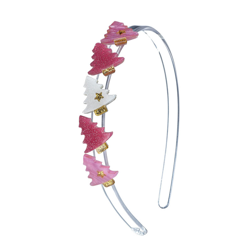 Lilies & Roses Tree Glitter Pink White Headband