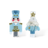 Lilies & Roses Nutcracker Tree Blue Hair Clips