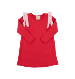 The Beaufort Bonnet Company TBBC Ruehling Ruffle Dress - Richmond Red/Palm Beach Pink