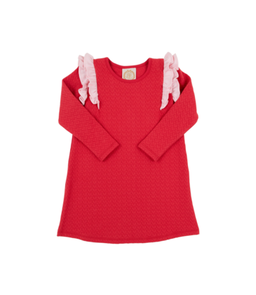 The Beaufort Bonnet Company TBBC Ruehling Ruffle Dress - Richmond Red/Palm Beach Pink