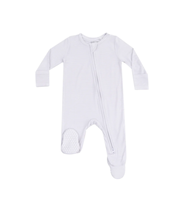 Angel Dear Angel Dear Zipper Footie - Stripe Classic Grey
