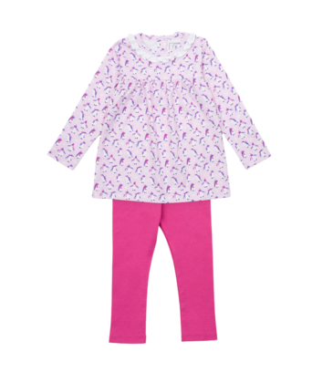 Lila + Hayes Lila + Hayes Ivy Legging Set - Penguin Party Pink