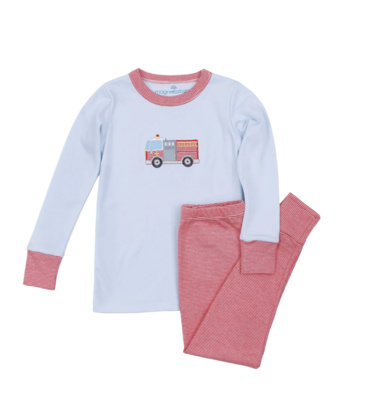Magnolia Baby Magnolia Baby Hero Brigade Applique Long Pajamas