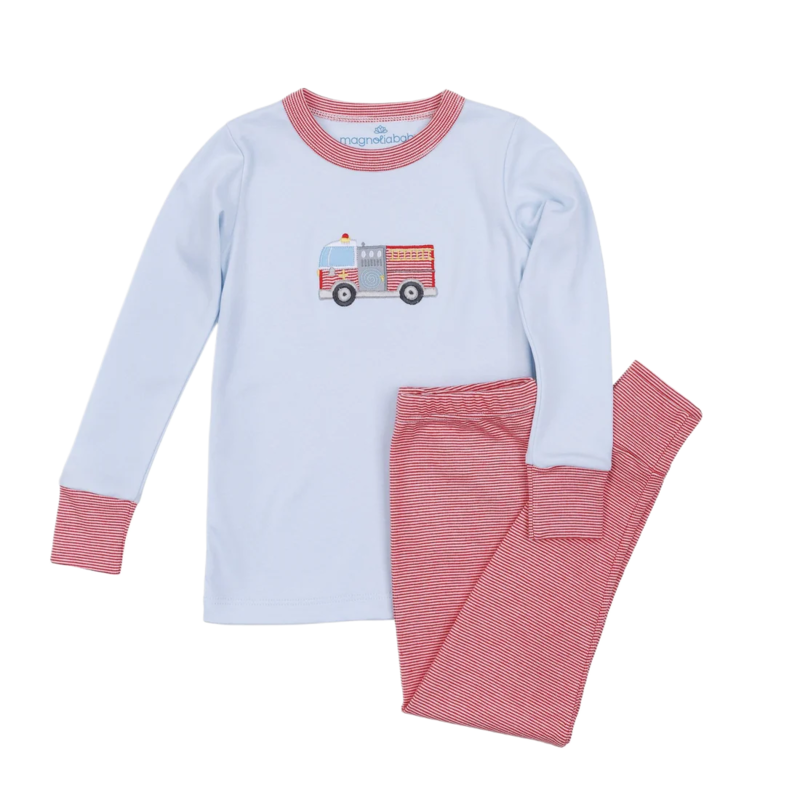 Magnolia Baby Magnolia Baby Hero Brigade Applique Long Pajamas