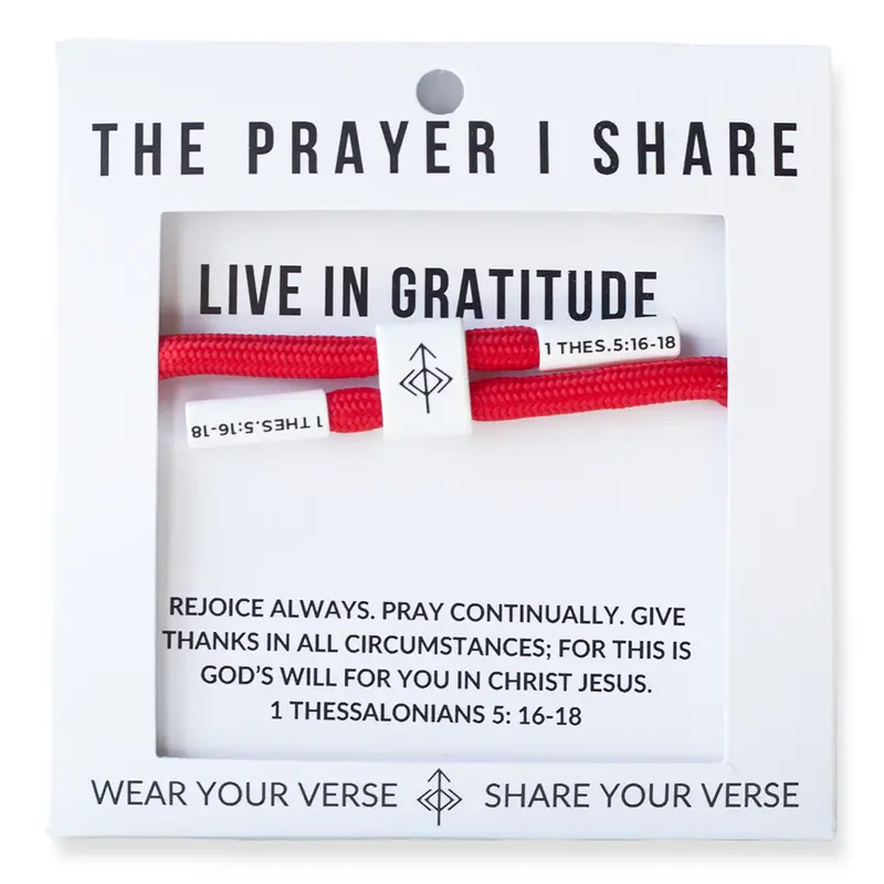 The Prayer I Share The Prayer I Share Live In Gratitude Cord Bracelet