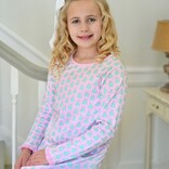 James & Lottie James & Lottie Pink Gingham Christmas Tree Lounge Dress