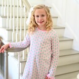 James & Lottie James & Lottie Pink Gingham Christmas Tree Lounge Dress