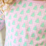 James & Lottie James & Lottie Pink Gingham Christmas Tree Lounge Dress