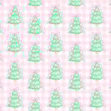 James & Lottie James & Lottie Pink Gingham Christmas Tree Zip Up Jammies