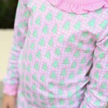 James & Lottie James & Lottie Pink Gingham Christmas Tree Two Piece Jammies