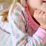 James & Lottie James & Lottie Pink Gingham Christmas Tree Two Piece Jammies