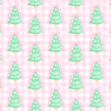 James & Lottie James & Lottie Pink Gingham Christmas Tree Two Piece Jammies
