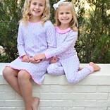 James & Lottie James & Lottie Pink Gingham Christmas Tree Lounge Dress