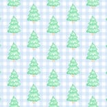James & Lottie James & Lottie Blue Gingham Christmas Tree Zip Up Jammies