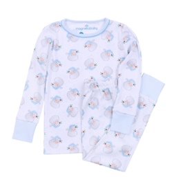 Magnolia Baby Magnolia Baby Santa Baby Lt. Blue Long Pajamas