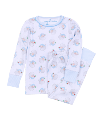 Magnolia Baby Magnolia Baby Santa Baby Lt. Blue Long Pajamas