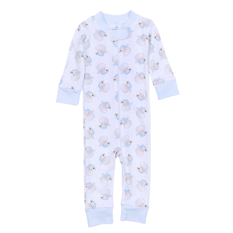 Magnolia Baby Magnolia Baby Santa Baby Blue Zipper Pajamas