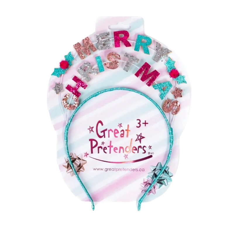 Great Pretenders Great Pretenders Merry Christmas Pink/Blue Headband