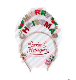 Great Pretenders Great Pretenders Merry Christmas Red/Green Headband
