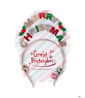Great Pretenders Great Pretenders Merry Christmas Red/Green Headband