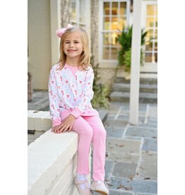 James & Lottie James & Lottie Light Pink Scallop Leggings - Bows and Holly Collection