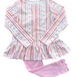 James & Lottie James & Lottie Scallops and Hearts Peggie Peplum Legging Set