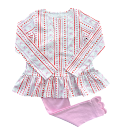 James & Lottie James & Lottie Scallops and Hearts Peggie Peplum Legging Set