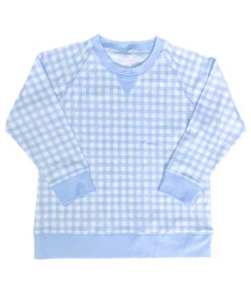 James & Lottie James & Lottie Blue Gingham Sidney Sweatshirt