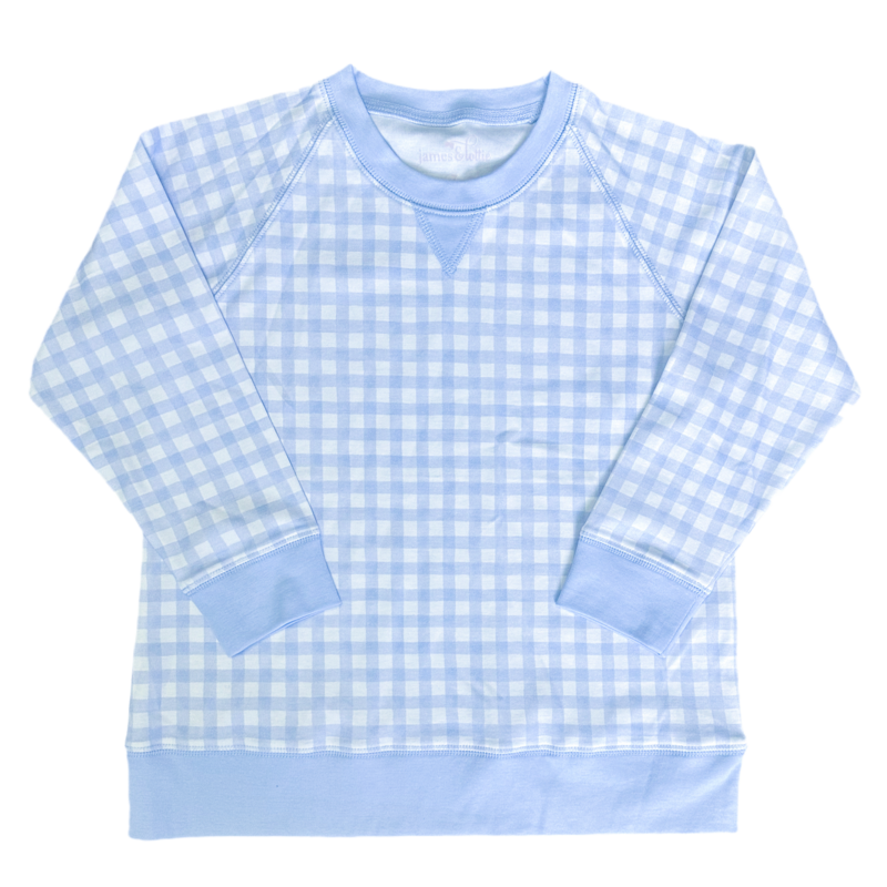 James & Lottie James & Lottie Blue Gingham Sidney Sweatshirt