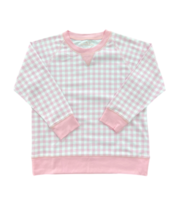 James & Lottie James & Lottie Pink Gingham Sidney Sweatshirt