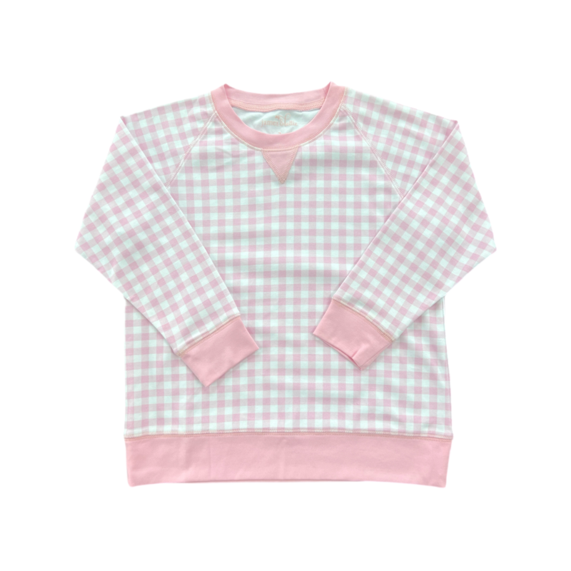 James & Lottie James & Lottie Pink Gingham Sidney Sweatshirt