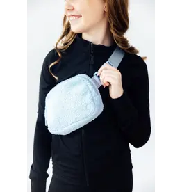 Mila & Rose Mila & Rose Light Blue Fleece Belt Bag