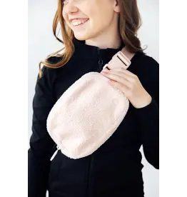Mila & Rose Mila & Rose Light Pink Fleece Belt Bag