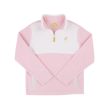The Beaufort Bonnet Company TBBC Fleece Hayword Half Zip - Palm Beach Pink/Worth Avenue White
