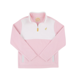 The Beaufort Bonnet Company TBBC Fleece Hayword Half Zip - Palm Beach Pink/Worth Avenue White