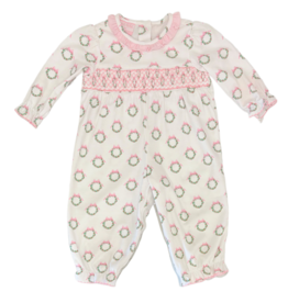 Petit Bebe Petit Bebe Wreath Print Long Romper
