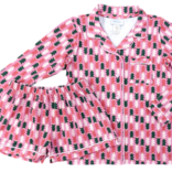 Be Elizabeth Be Elizabeth Button Up Lounge Set - Retro Christmas Tree