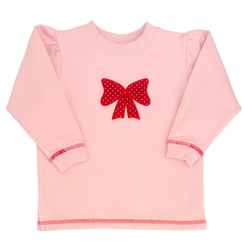 Luigi Luigi Red Bow Pink Sweatshirt
