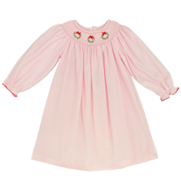 Petit Bebe Petit Bebe Christmas Wreath Bishop Dress